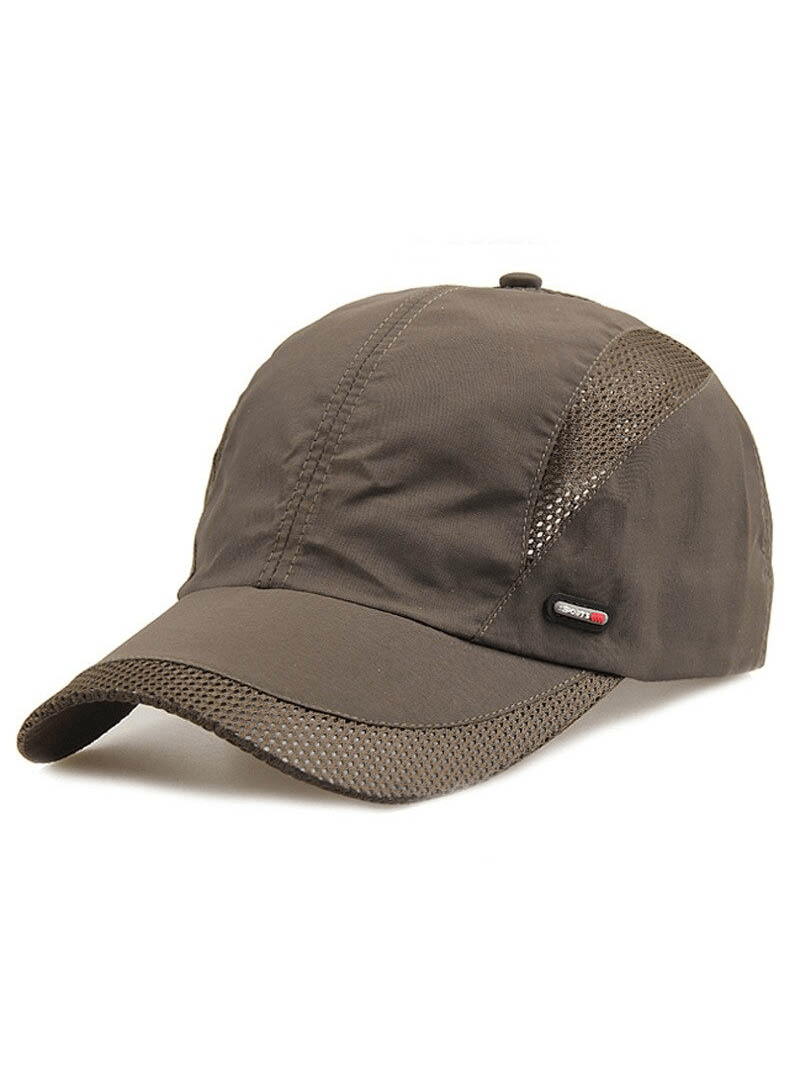 Unisex sun protection baseball cap with fine mesh and metal buckle, ideal for outdoor activities like cycling and beach trips.